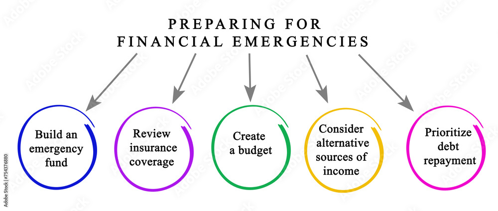 How to Prepare for Financial Emergencies - obrazy, fototapety, plakaty 