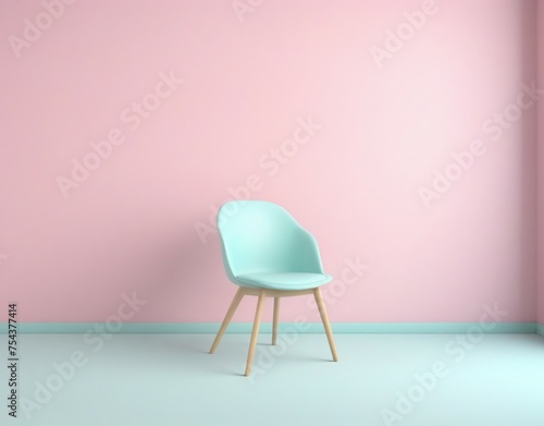 11. Nice design interior with pastel-colored walls and mint-colored chairs. 