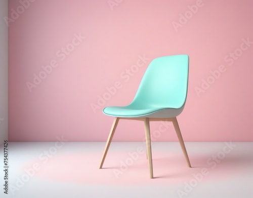7. Nice design interior with pastel-colored walls and mint-colored chairs. 