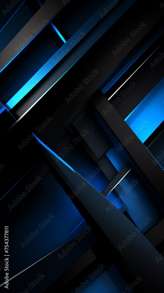 Fototapeta premium 2d futuristic abstract wallpapers black background geometric background сreated with Generative Ai