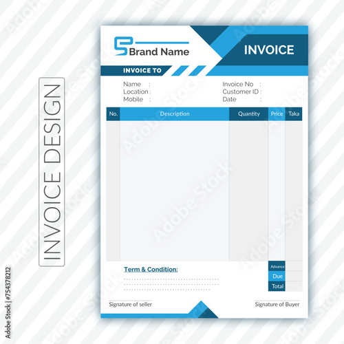 Creative and Standard Billing Invoice Design.