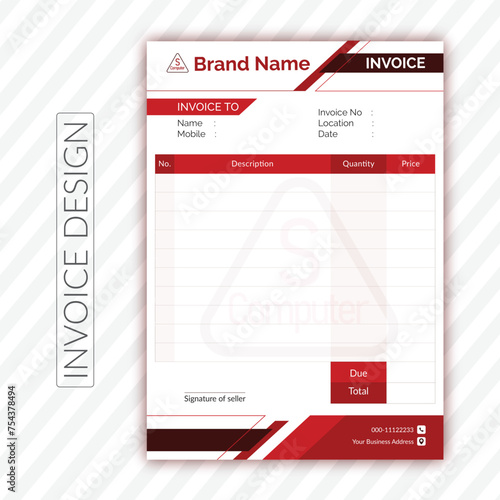 Creative and Standard Billing Invoice Design.