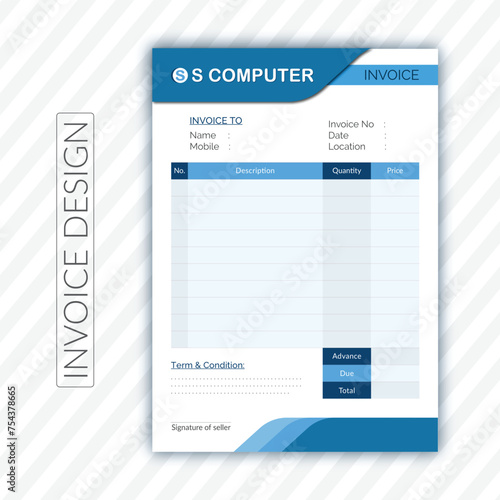 Creative and Standard Billing Invoice Design.