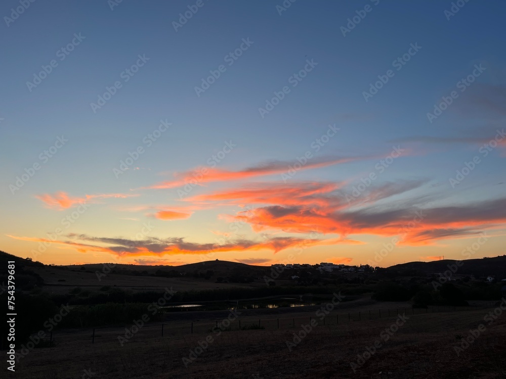 Fototapeta premium Colorful sunset clouds in the sky