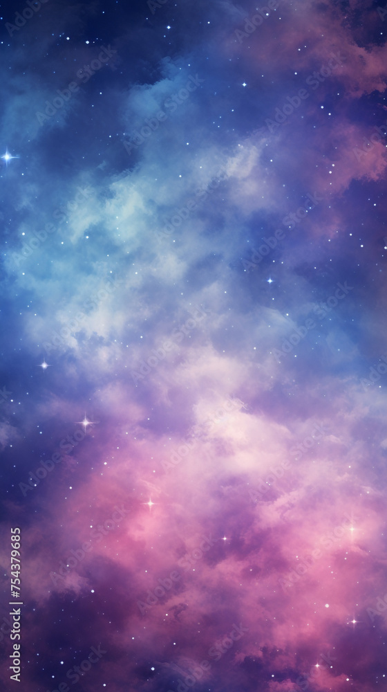 a blue and purple universe wallpaper with stars, in the style of light pink and dark cyan сreated with Generative Ai