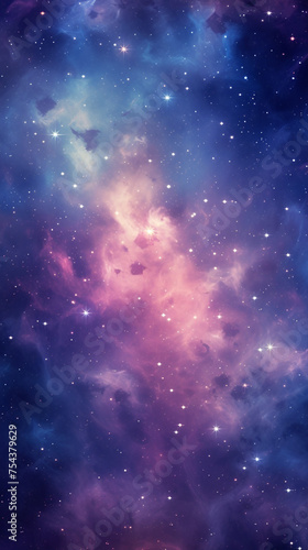 a blue and purple universe wallpaper with stars, in the style of light pink and dark cyan сreated with Generative Ai