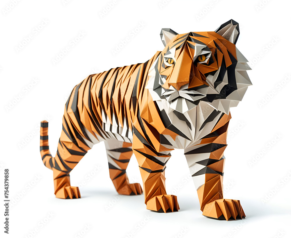 3D Tiger Art Paper Craft Animal