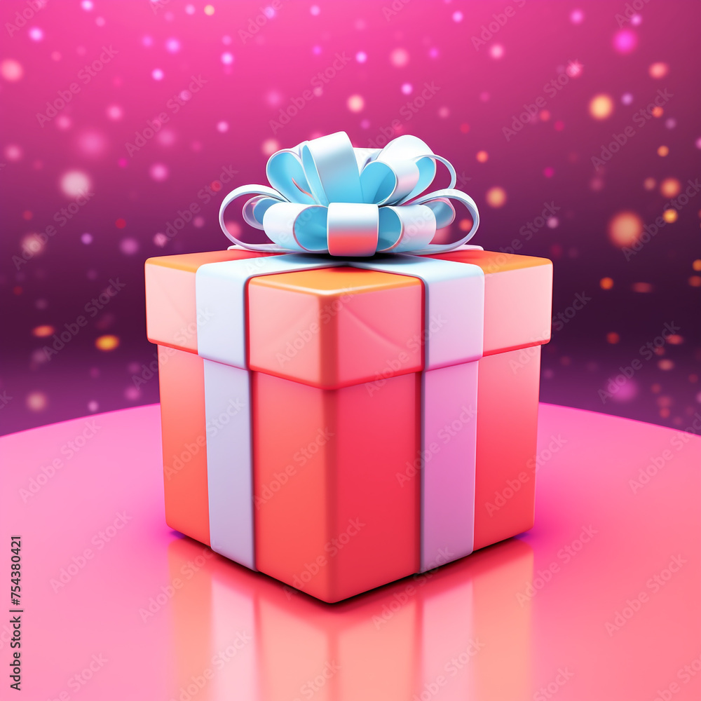 rear model gift box with contrasting bright background сreated with Generative Ai rear model gift box with contrasting bright background сreated with Generative Ai