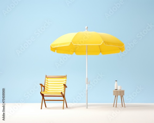 3D realistic render of a sunny beach scene