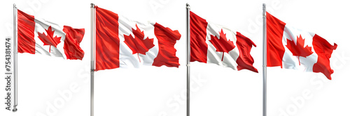 3D Rendering Flag of a Canada on Transparent Background - Ai Generated