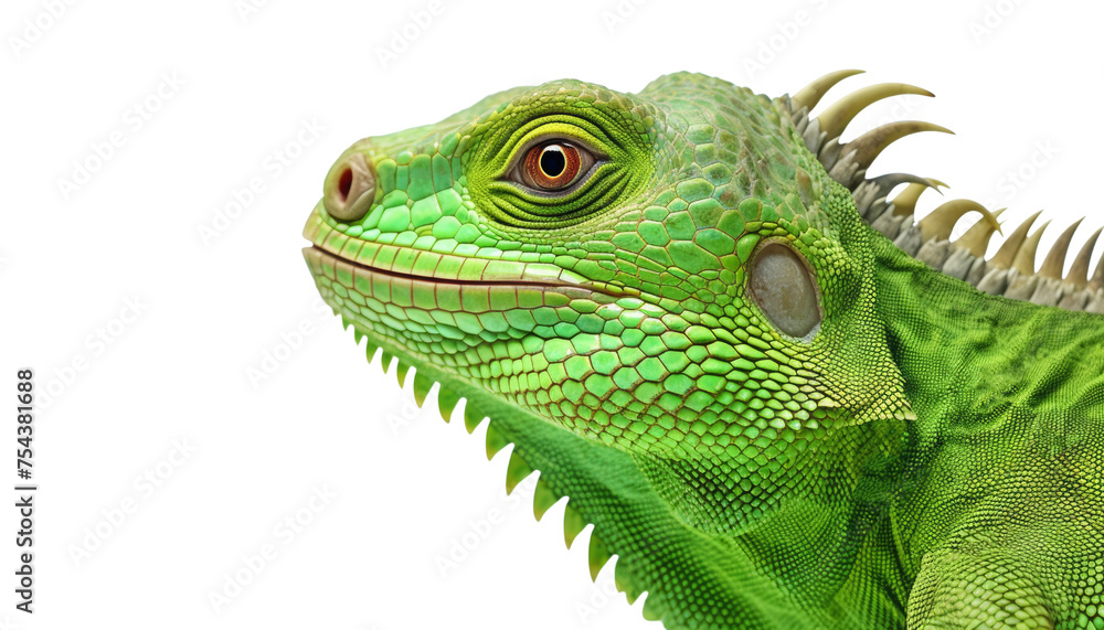 green iguana face portrait isolated on transparent background cutout green iguana face portrait isolated on transparent background cutout