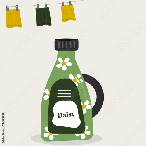Flat Design Illustration with Liquid Fabric Softener at Daisy Taste