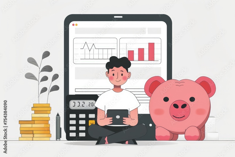 Obraz premium An AI powered personal finance advisor providing budgeting and investment tips