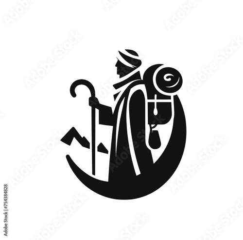 Nomad monochrome isolated vector illustration