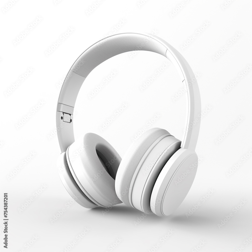 headphones, 3D model in minimalism on a white background сreated with Generative Ai headphones, 3D model in minimalism on a white background сreated with Generative Ai