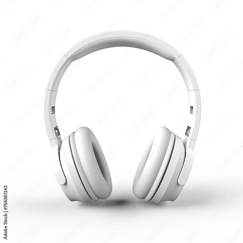 headphones, 3D model in minimalism on a white background сreated with Generative Ai headphones, 3D model in minimalism on a white background сreated with Generative Ai