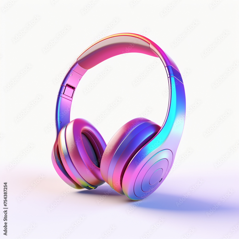 headphones, 3D model in minimalism on a white background сreated with Generative Ai headphones, 3D model in minimalism on a white background сreated with Generative Ai