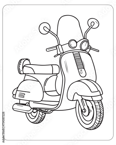 Transport coloring pages for kids  Vehicle coloring book  Vehicle illustration