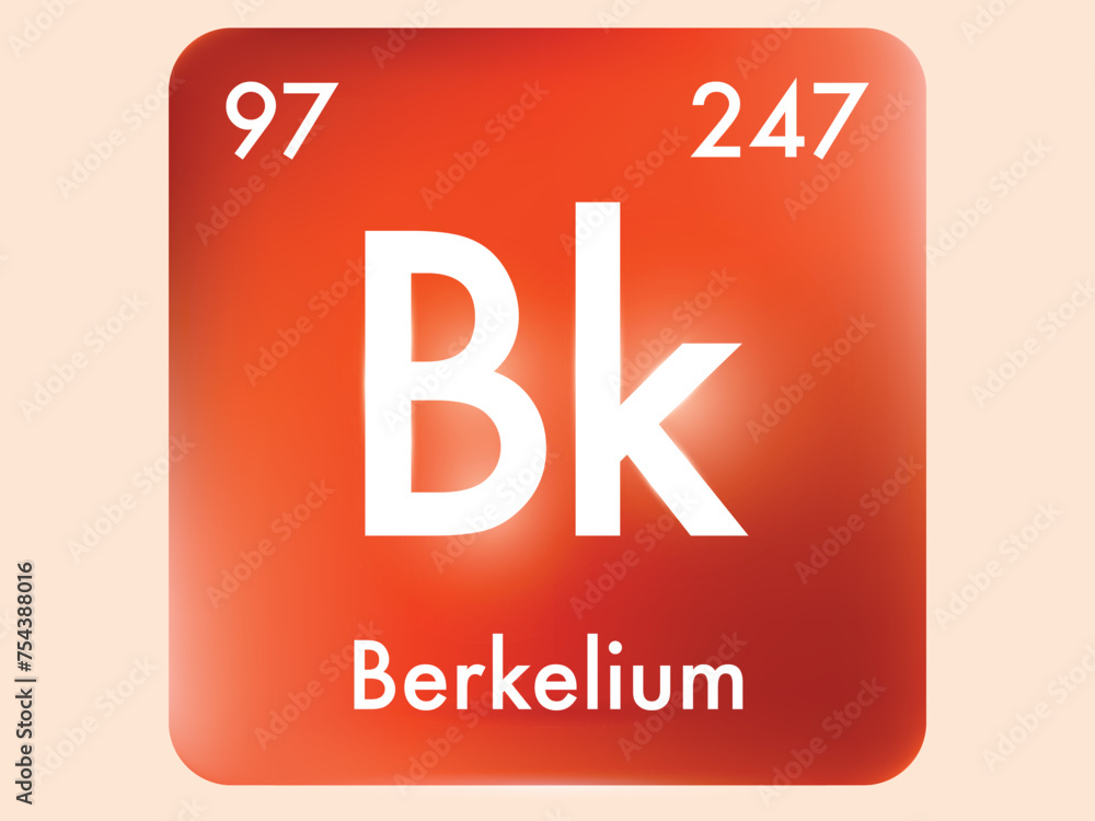 Berkelium icon style concept on Periodic table Berkelium icon style concept on Periodic table