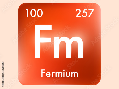 Fermium icon style concept on Periodic table