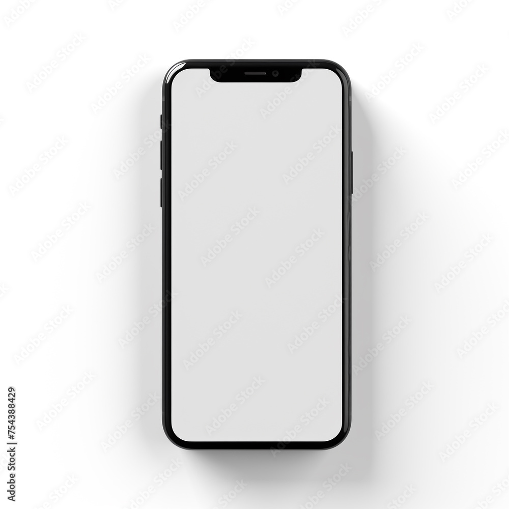 smartphone, 3D model in minimalism on a white background сreated with Generative Ai smartphone, 3D model in minimalism on a white background сreated with Generative Ai