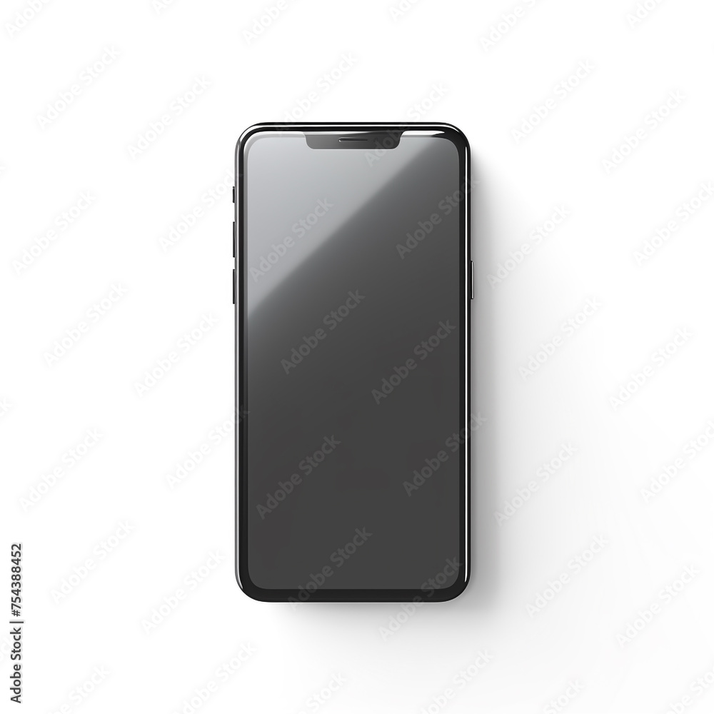 smartphone, 3D model in minimalism on a white background сreated with Generative Ai smartphone, 3D model in minimalism on a white background сreated with Generative Ai