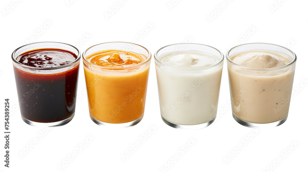 Glass of Various Sauces isolated on transparent background Remove png, Clipping Path, pen tool Glass of Various Sauces isolated on transparent background Remove png, Clipping Path, pen tool