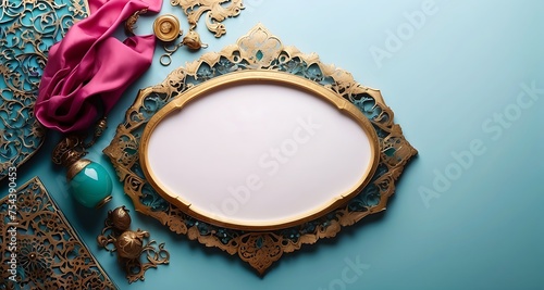 vintage Islamic frame with decorative ornaments.