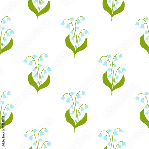 Spring flower seamless pattern on a white background. Spring floral background.Vector illustration