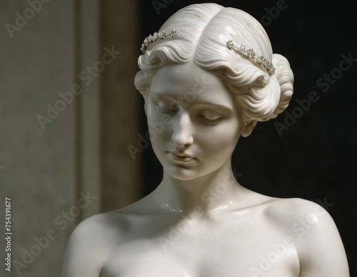 Sculpture of a naked goddess.