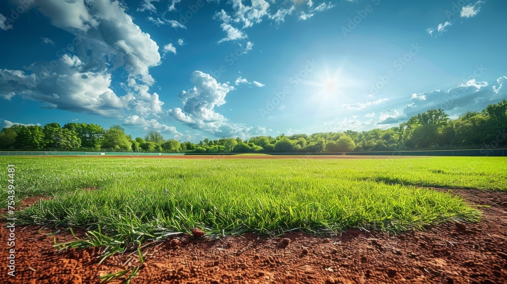 Obraz premium Baseball field background, generated with AI