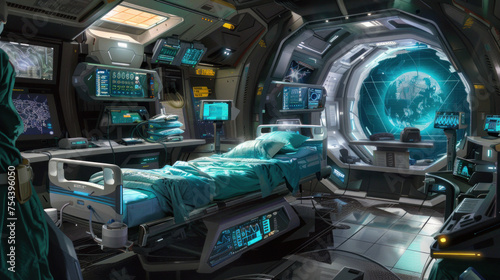 Intensive care unit in high technology hospital of the future © Kondor83
