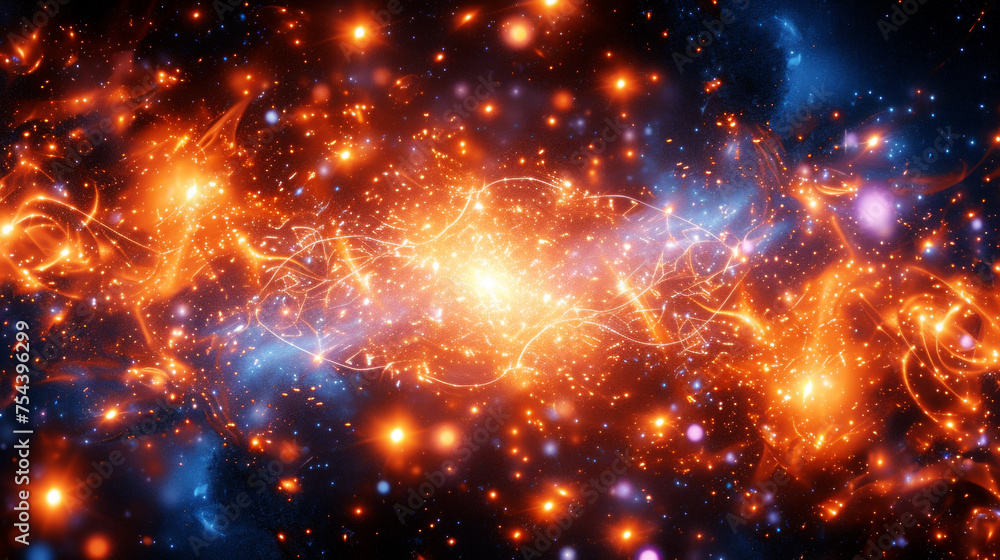 Fototapeta premium Distant stars and galaxies in the deep space