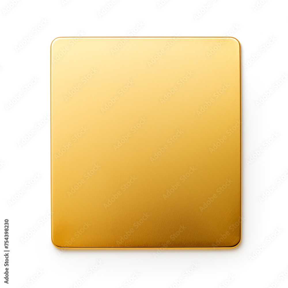 golden plaque on white background сreated with Generative Ai golden plaque on white background сreated with Generative Ai