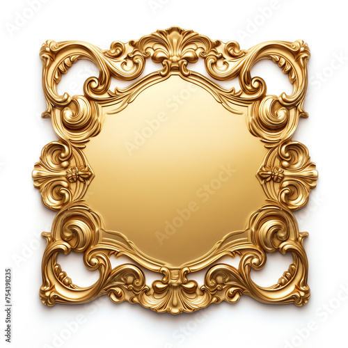 golden plaque on white background сreated with Generative Ai