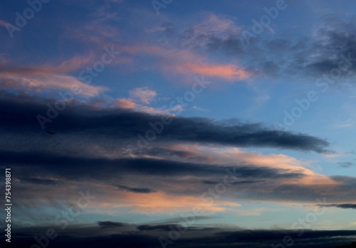 Clouds at sunset, winter sky