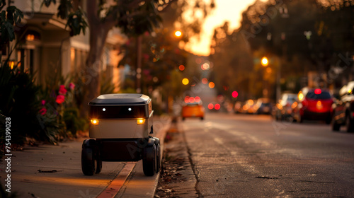 On the go: food delivery robot cruising through city streets