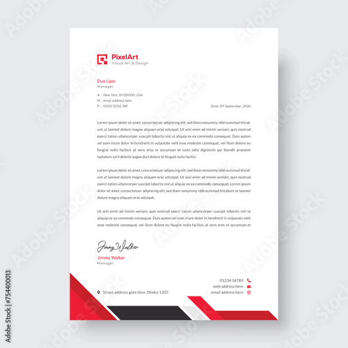 Professional corporate modern letterhead design, creative modern letter head design template