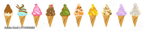 cartoon soft serve ice cream