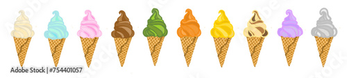 cartoon soft serve ice cream