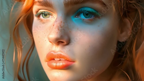 Wallpaper Mural portrait of young beautiful girl. Beauty and skin care, portrait, face, fashion, woman, female, skin, makeup, young, model, style. Torontodigital.ca