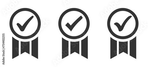 Iconic approval check graphic vector icons set. Stock vector icons