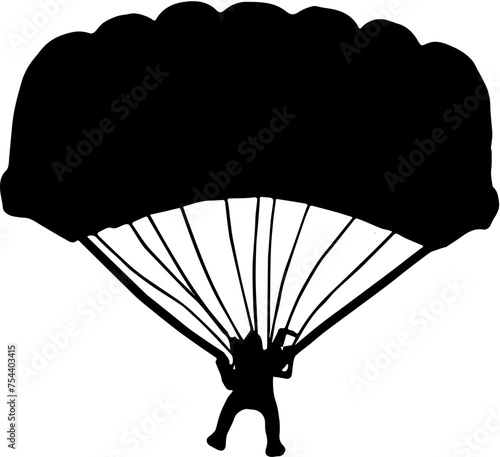 silhouette of a parachute