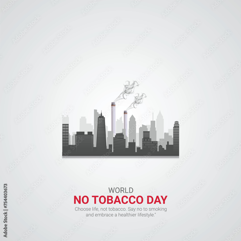 World No-Tobacco Day. World No-Tobacco Day creative ads design May 31. vector, 3D illustration.