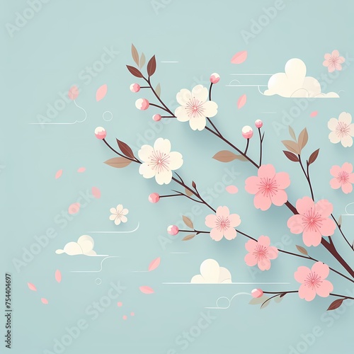 シンプルな桜の花のイラスト