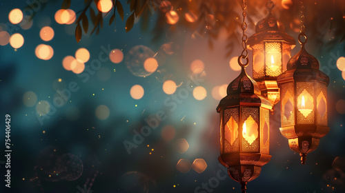 Islamic ramadan background with copy space