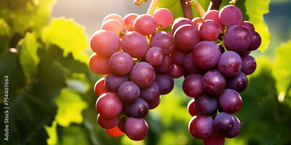 Ripe Agricultural Harvest: Red Grapes, a Fruity Blessing of Nature in a Vineyard. Ripe Agricultural Harvest: Red Grapes, a Fruity Blessing of Nature in a Vineyard.