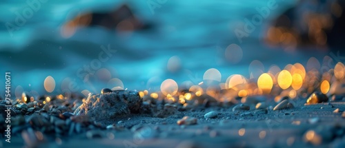 Blurry Image of Rocks and Water