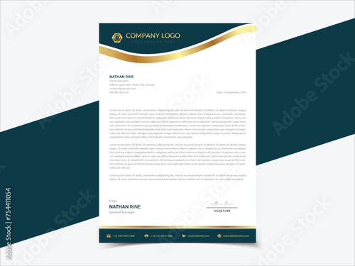 Letter Head Design, Business latter head Pad Design. abstract creative letterhead design set a4 size and unique shape colorful work theme style design corporate company Latter Head in blue