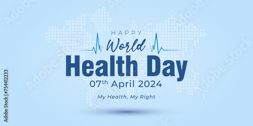 World health day. Website Banner theme design. Promotional advertisement for medical hospital and clinics.